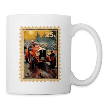 Vintage car in the painting style of the 1920s - Mug - white - Right