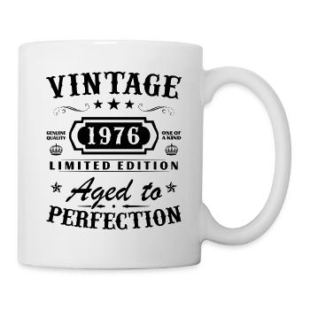 1976 Vintage Geburtstagsgeschenk Frau Mann - Tasse - Weiß - Rechts