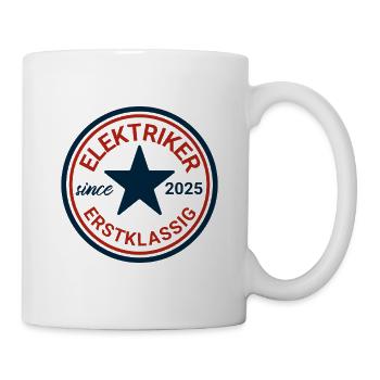 Elektroiker Retro Logo - Tasse - Weiß - Rechts