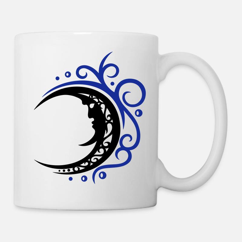 Mystischer Mond im Tribal Stil - Tasse - Weiß
