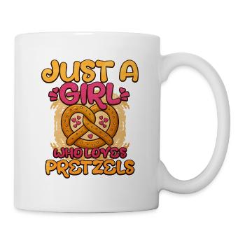 Fille avec un amour pour les bretzels et les détails en forme de cœur - Mug blanc - blanc - Droite