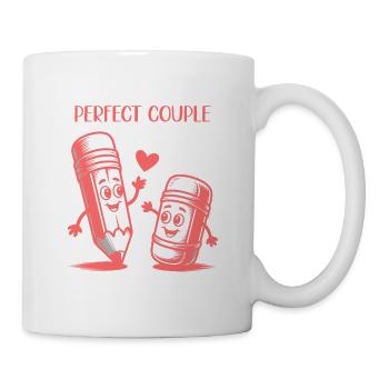 Perfect Couple Pencil And Eraser Drawing - Mug - white - Right