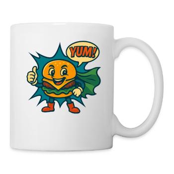 Leckerer Burger Cheeseburger Retro Fast Food USA - Tasse - Weiß - Rechts