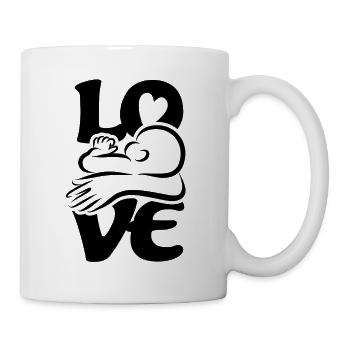 Bébé qui boit et qui allaite Maman AMOUR - Mug blanc - blanc - Droite