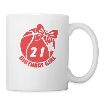 Basketball 21. Geburtstag Basketballerin - Tasse - Weiß - Rechts
