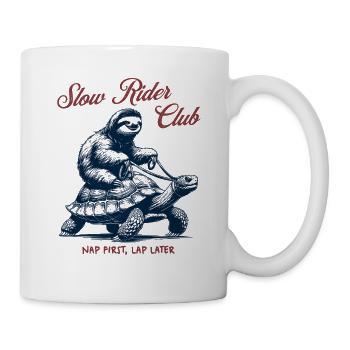 Slow Rider Club - Faultier & Schildkröte - Tasse - Weiß - Rechts