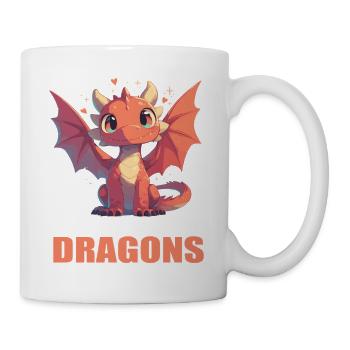 Drachen Drache - Tasse - Weiß - Rechts