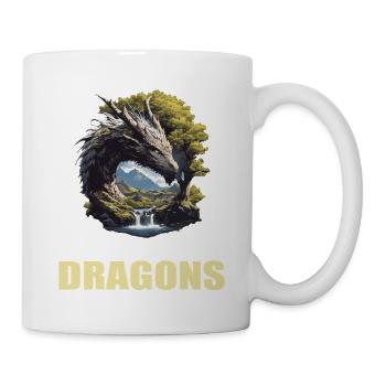 Drachen Drache - Tasse - Weiß - Rechts