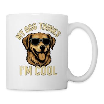 Casual dog with sunglasses design - Mug - white - Right