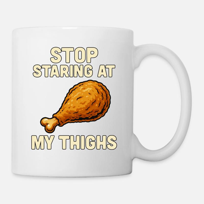 Humorous chicken motif with text - Mug - white