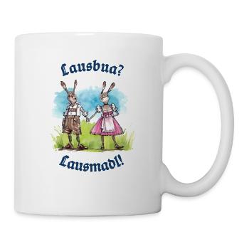 Lausbua - Lausmadl, Bavaria Volksfest Tracht Gaudi - Mug - white - Right