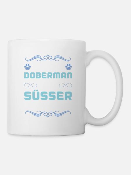 doberman hund spruch - Tasse - Weiß