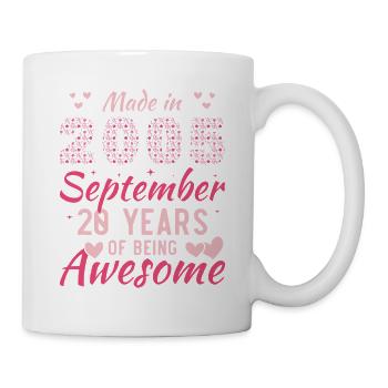 Septembre 2005 Anniversaire 20 Ans Pour Femmes - Mug blanc - blanc - Droite