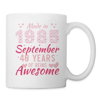 Septembre 1985 Anniversaire 40 Ans Pour Femmes - Mug blanc - blanc - Droite