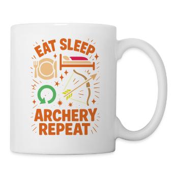 Manger Dormir Tir à l'arc Répéter archer drôle - Mug blanc - blanc - Droite