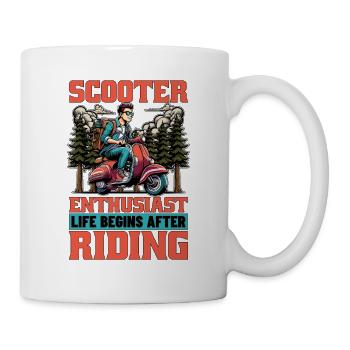 Scooter Enthusiast Life Begins Kick Scooter Lover - Mug - white - Right