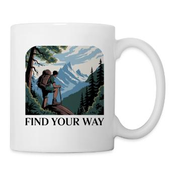 Mountain Hiker with Scenic Peaks - Mug - white - Right