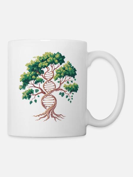Lebensbaum DNA Verschmelzung - Tasse - Weiß