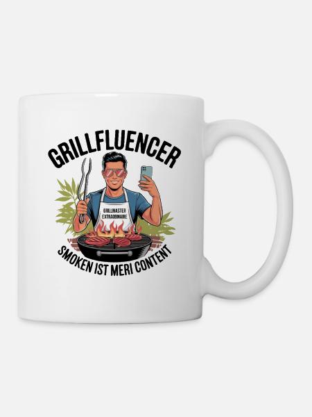 Lounge Grillmeister T-Shirt - Tasse - Weiß