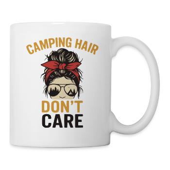 Camping Hair - No Care Illustration - Tasse - Weiß - Rechts