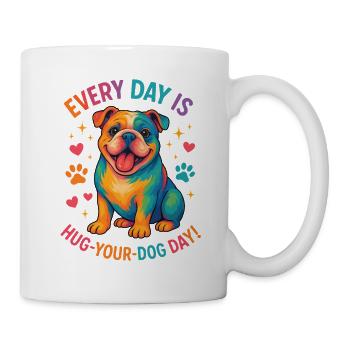 Bulldogge - Tasse - Weiß - Rechts