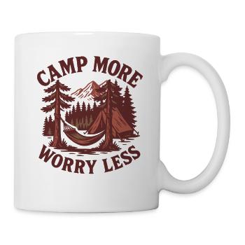 Camp More Worry Less Funny Camping Camper - Tasse - Weiß - Rechts