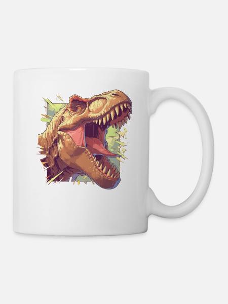 Dino Saurier Dinosaurier - Tasse - Weiß