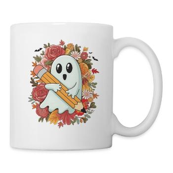 Geist Bleistift Halloween - Tasse - Weiß - Rechts