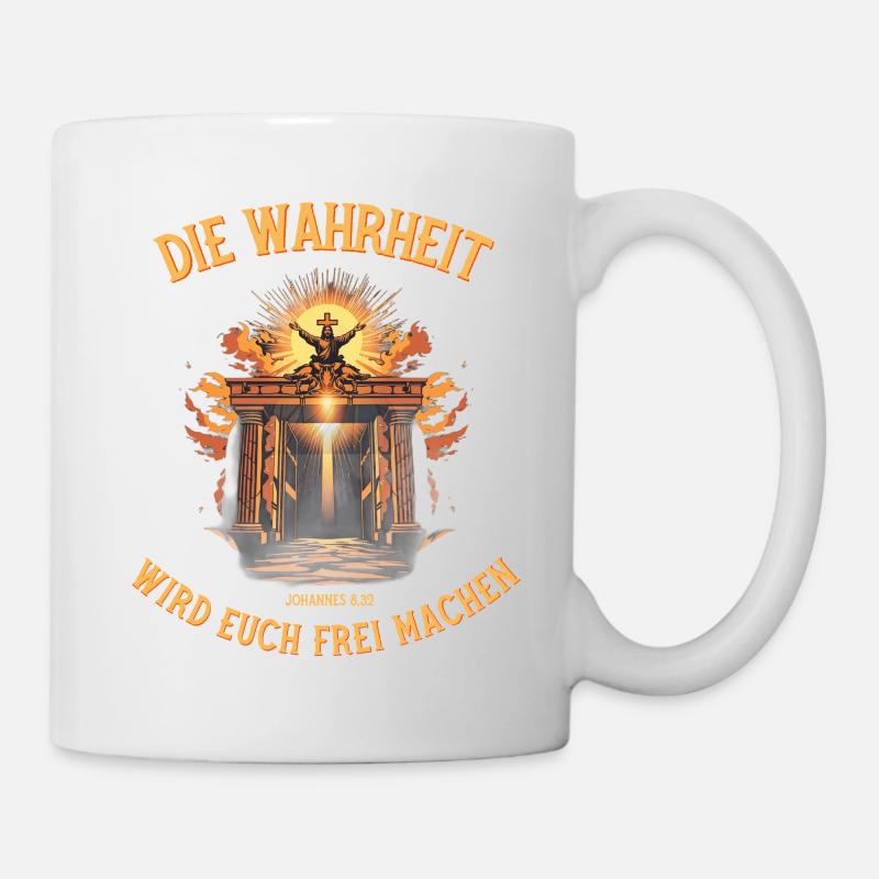 DIE WAHRHEIT WIRD EUCH FREI MACHEN Jesus Bibelvers - Tasse - Weiß