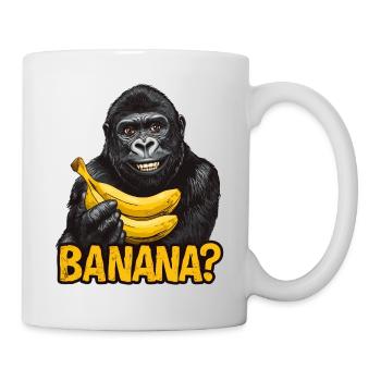 Gorilla mit Bananen - Tasse - Weiß - Rechts