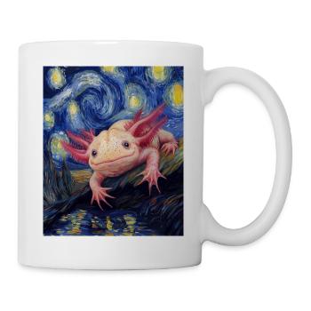 Axolotl Van Gogh Style Nuit étoilée - Mug blanc - blanc - Droite