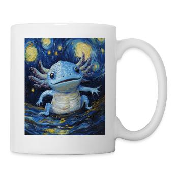 Axolotl Van Gogh Style Nuit étoilée - Mug blanc - blanc - Droite