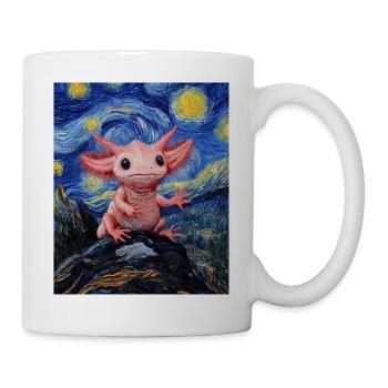 Axolotl Van Gogh Style Nuit étoilée - Mug blanc - blanc - Droite