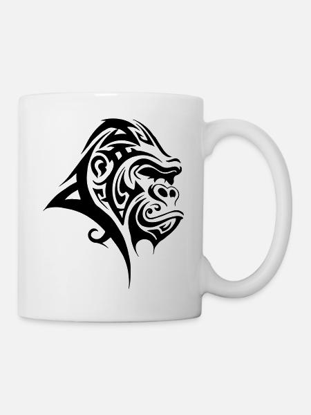 Gorilla Silberrücken Tribal - Tasse - Weiß