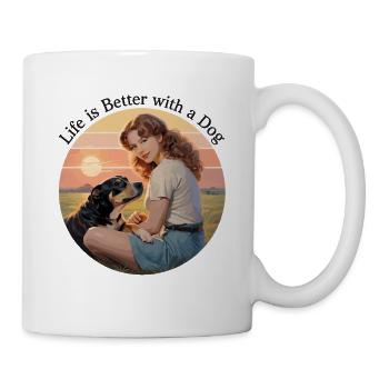 Dog Love Sunset Life Is Better With A - Mug - white - Right