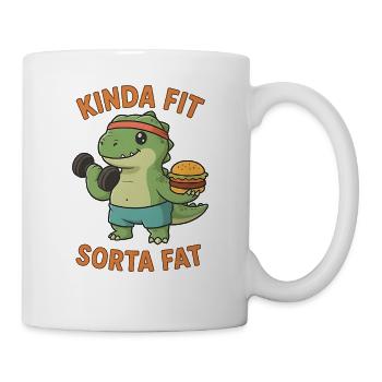 Kinda Fit Sorta Fat Funny Gym Cute Hippo Retro - Tasse - Weiß - Rechts