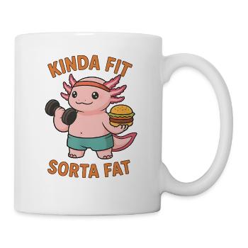 Kinda Fit Sorta Fat Funny Gym Cute Hippo Retro - Tasse - Weiß - Rechts