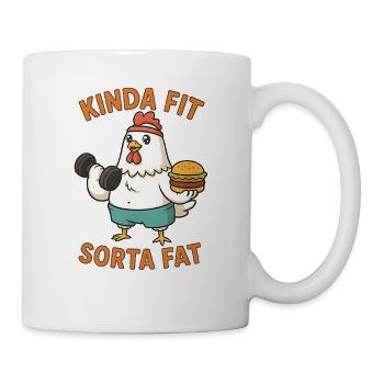 Kinda Fit Sorta Fat Funny Gym Cute Hippo Retro - Tasse - Weiß - Rechts