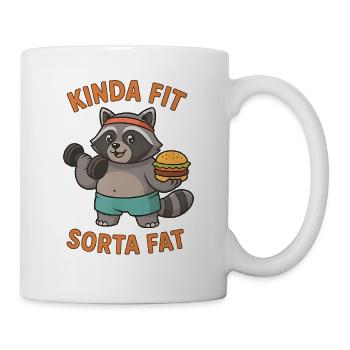 Kinda Fit Sorta Fat Funny Gym Cute Hippo Retro - Tasse - Weiß - Rechts
