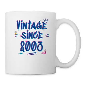 Vintage Since 2003 Graffiti Glitch 22nd Birthday - Mug blanc - blanc - Droite