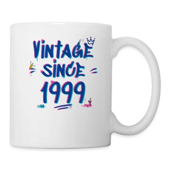 Jahrgang 1999 Graffiti Glitch - 26 Jahre - Tasse - Weiß - Rechts