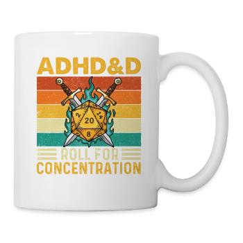 ADHS &amp; ADHS-Rolle für Konzentration Lustiges RPG-Gamer - Tasse - Weiß - Rechts