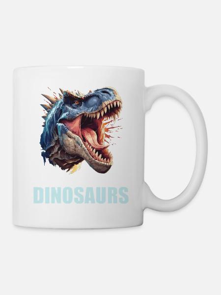 Dino Saurier Dinosaurier - Tasse - Weiß