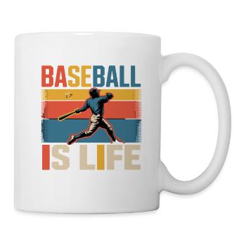 Baseball Is Life Retro Vintage Batsman Fan - Mug - white - Right
