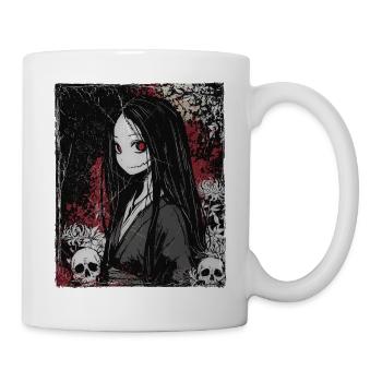 Fille d'anime d'horreur japonaise au look démoniaque - Mug blanc - blanc - Droite