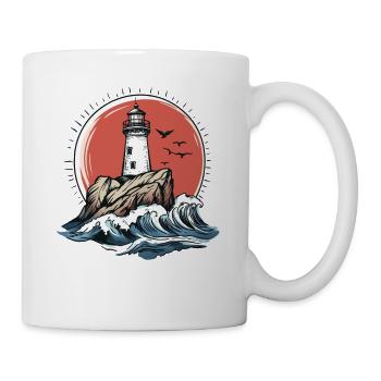 Phare sur la côte rocheuse - Mug blanc - blanc - Droite