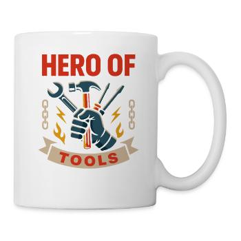 Hero of Tools Funny Workshop Mechanic - Mug - white - Right
