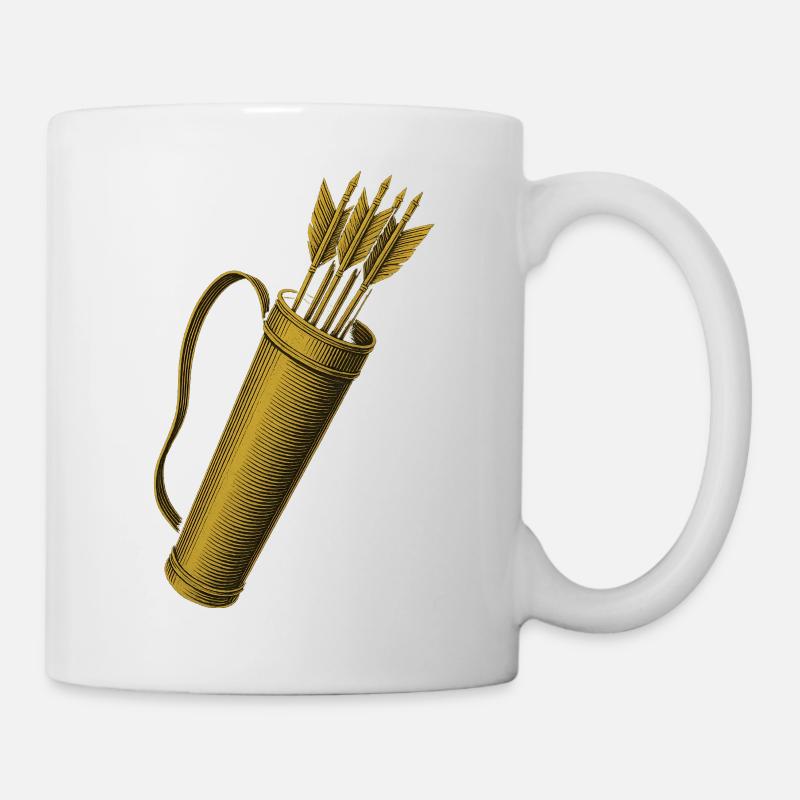 Bogenschießen Bogen Pfeil Köcher Bogenschütze - Tasse - Weiß