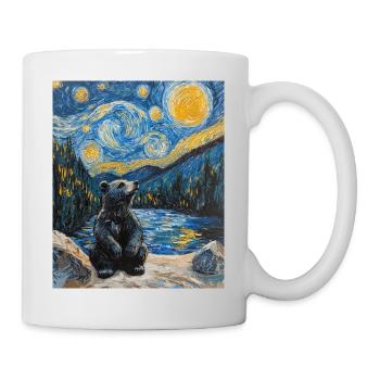 Bear Bears Van Gogh Style Starry Night - Mug - white - Right