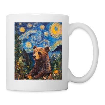 Bear Bears Van Gogh Style Starry Night - Mug - white - Right